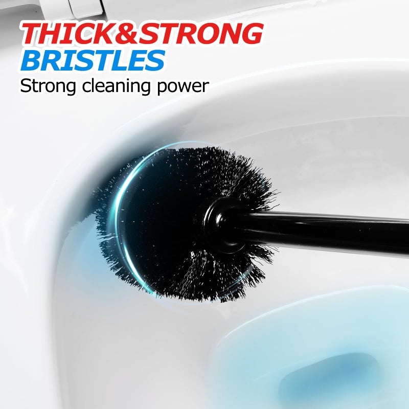 FORASTO 2Pack 2 in 1 Toilet Brush and Plunger Set, Extended Handle Plunger,Toilet Bowl Brush Plunger Set,Clean Gloves,Cleaning Tools,Cleaning Brush,Cleaning Supplies,Toilet Brush Plunger Combo,Black - Image 5
